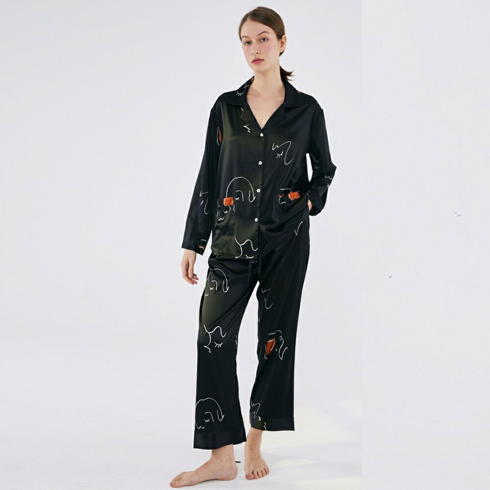 Not Just Pajama真絲居家服/長袖睡衣/桑蠶絲睡衣/可外穿/英國品牌睡衣居家服