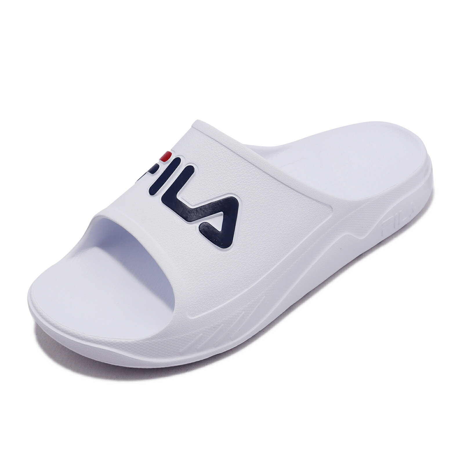 Fila 拖鞋 Plumpy Slide 白 藍 男鞋 防水 輕便 經典 基本款 斐樂 4S334W113