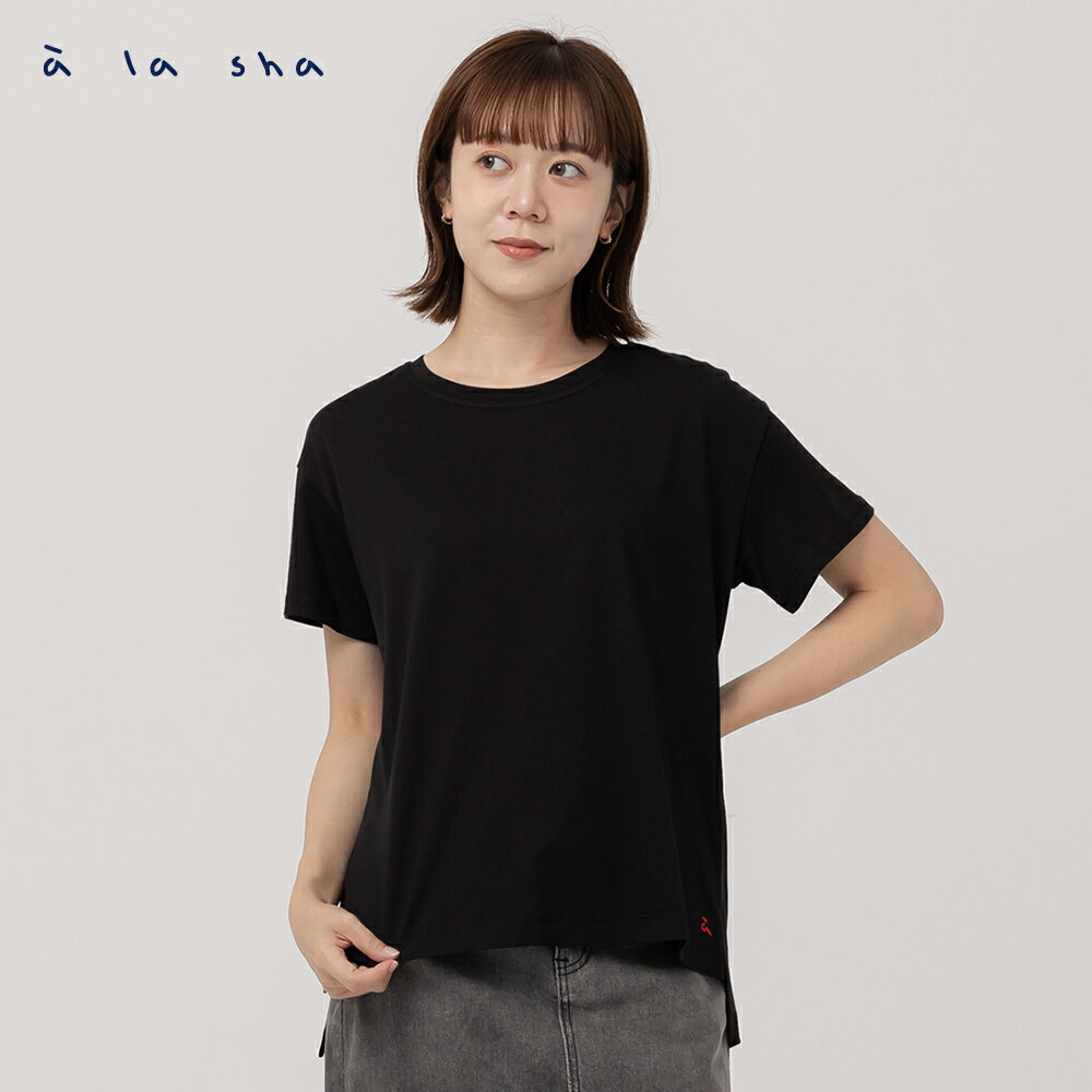 a la sha 阿財印花率性落肩T