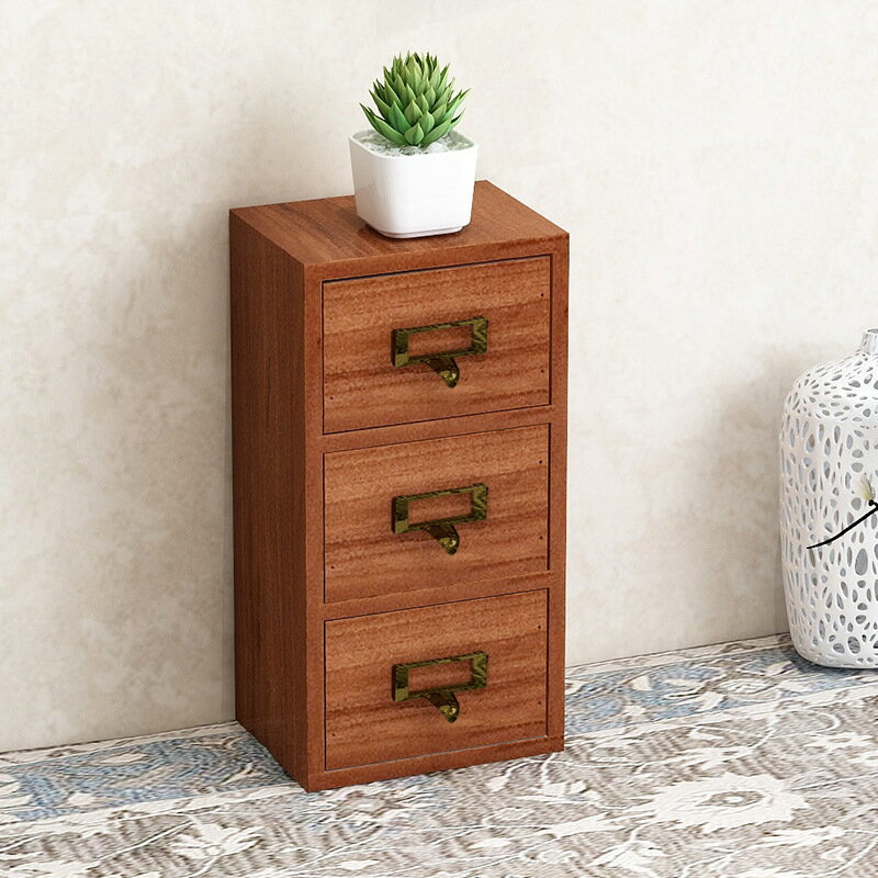 復古木質抽屜茶葉收納盒桌面首飾盒飾品整理盒多層長方形小柜子「限時特惠」