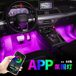 車載燈條 車載氛圍燈 發光條 車內氛圍燈汽車載腳底內飾led燈條USB氣氛音樂節奏燈裝飾改裝用品『FY01446』