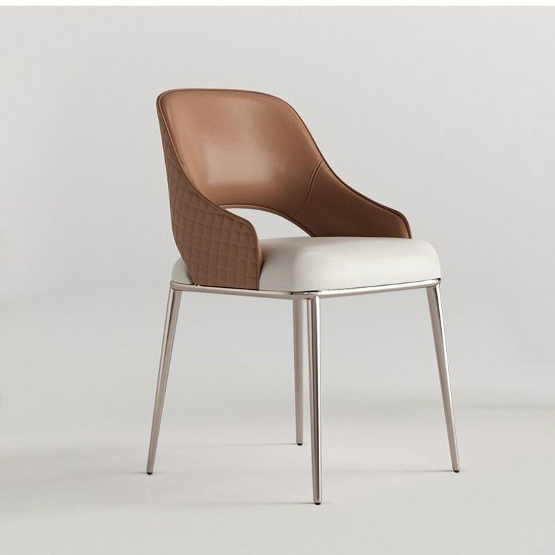 意式餐椅舒適家用簡約真皮 輕奢極簡高顏值現代餐廳靠背北歐椅子