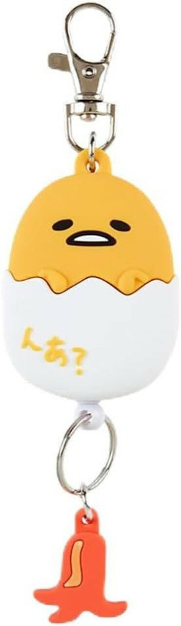 【震撼精品百貨】蛋黃哥Gudetama~日本SANRIO三麗鷗 蛋黃哥造型矽膠伸縮鑰匙圈-好友款*16946