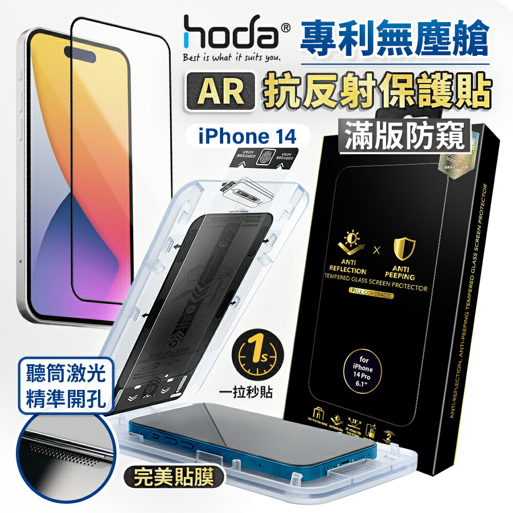 HODA AR 抗反射玻璃保護貼 iphone 15 14 13 防窺滿版玻璃貼