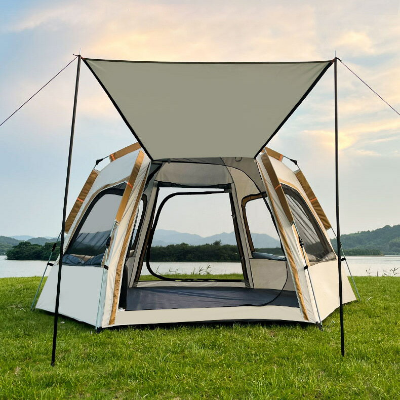 雨冪帳篷戶外便攜式折疊野外露營野營裝備野餐大全自動加厚防雨曬
