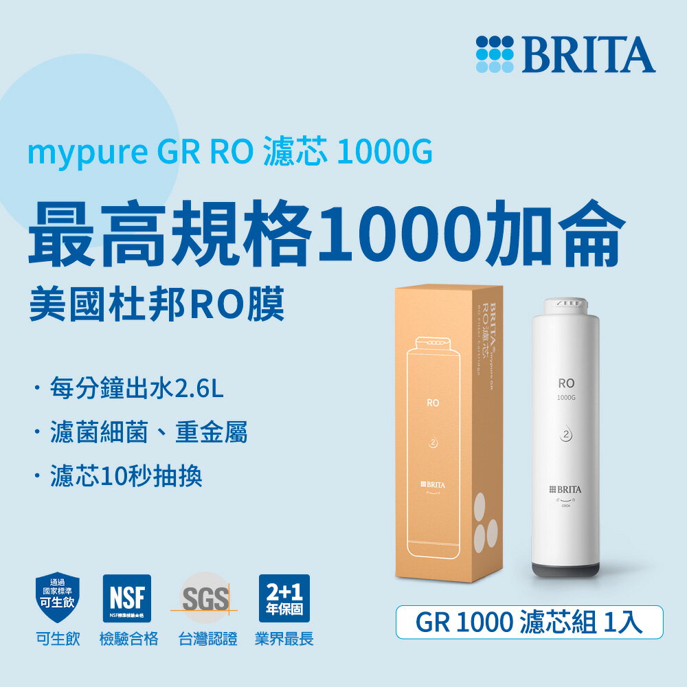 德國BRITA mypure GR RO濾心 1000G 適用GR1000 第二道 薄膜 大大淨水