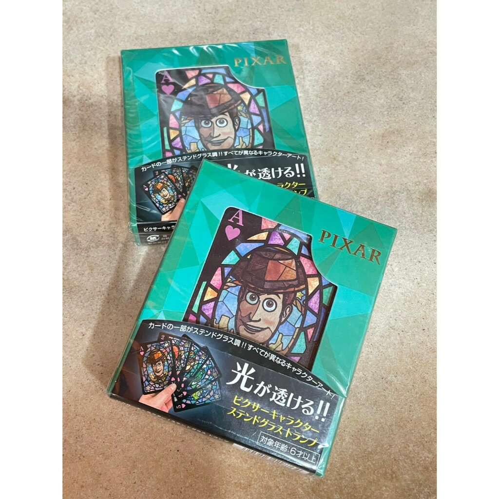 日本代購 TENYO 皮克斯Pixar 彩色玻璃撲克牌 現貨 彩繪玻璃 撲克牌 迪士尼 彩繪 透光 透明 桌遊 卡牌商品 3
