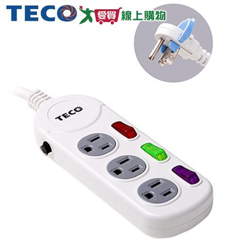 TECO東元三開三插轉接電源線組XYFWL23R6【愛買】【Cube卡+APP下單最高10%回饋】