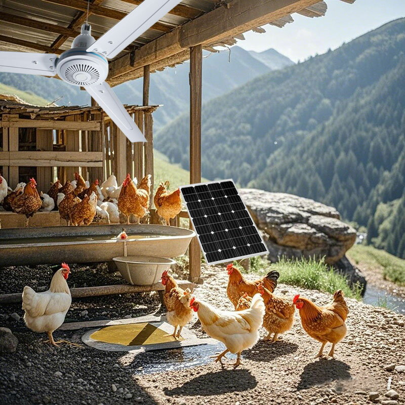 {可打統編 保固一年}太陽能吊扇大風力功率戶外家用光伏發電風扇帳篷續航陽光養花養殖 3