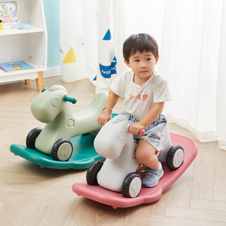 樂天精選 木馬兒童搖馬溜溜車二合一寶寶一周歲禮物兩用多功能小玩具搖搖車