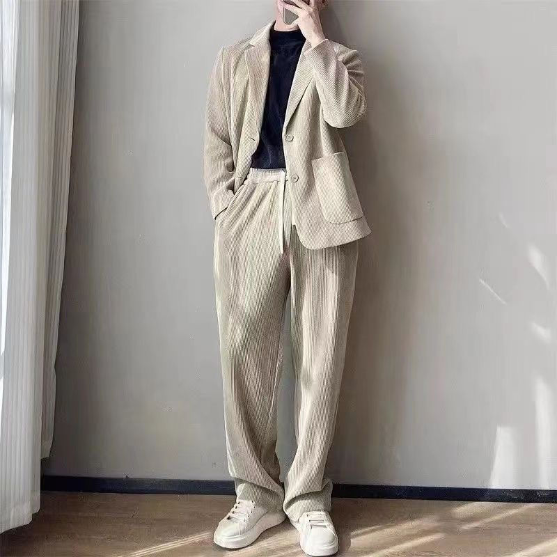 2024款式男士高級西服高品質春季兩件套外套新品休閑西裝全套男【北歐家居生活】