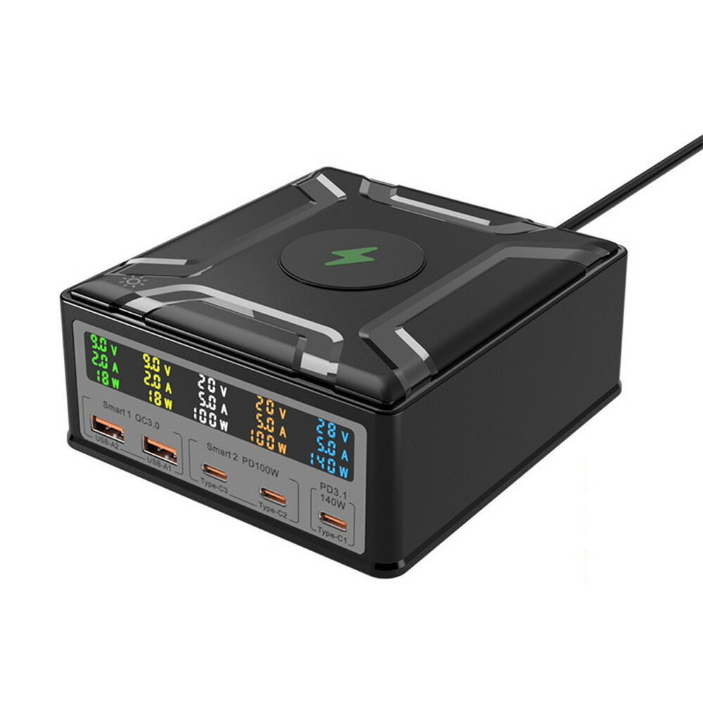 260W大功率筆記本電腦充電器手機快充QC3.0PD3.1多口充無線充【Snowbelle優選】
