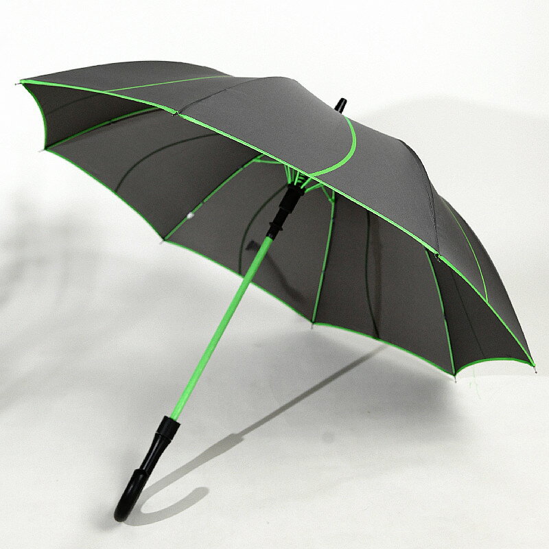 浮羽雨傘半自動長柄傘彩色纖維骨強抗風暴雨花瓣紋大傘直桿彎柄傘
