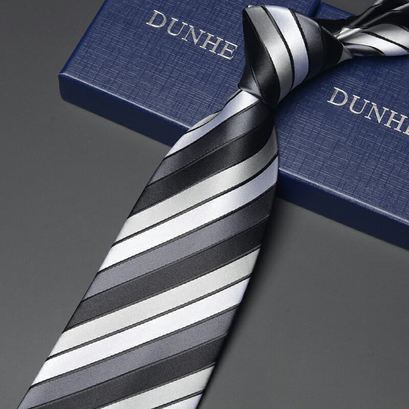 9cm寬版深灰色領帶男士正裝商務 上班職業藍色條紋英倫可定制尺寸