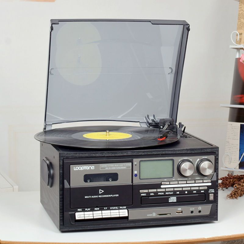 CD/DVD播放機 黑膠唱片機 復古CD機 現代留聲機 藍牙USB內置迷你音箱 多功能電唱機 全館免運 2