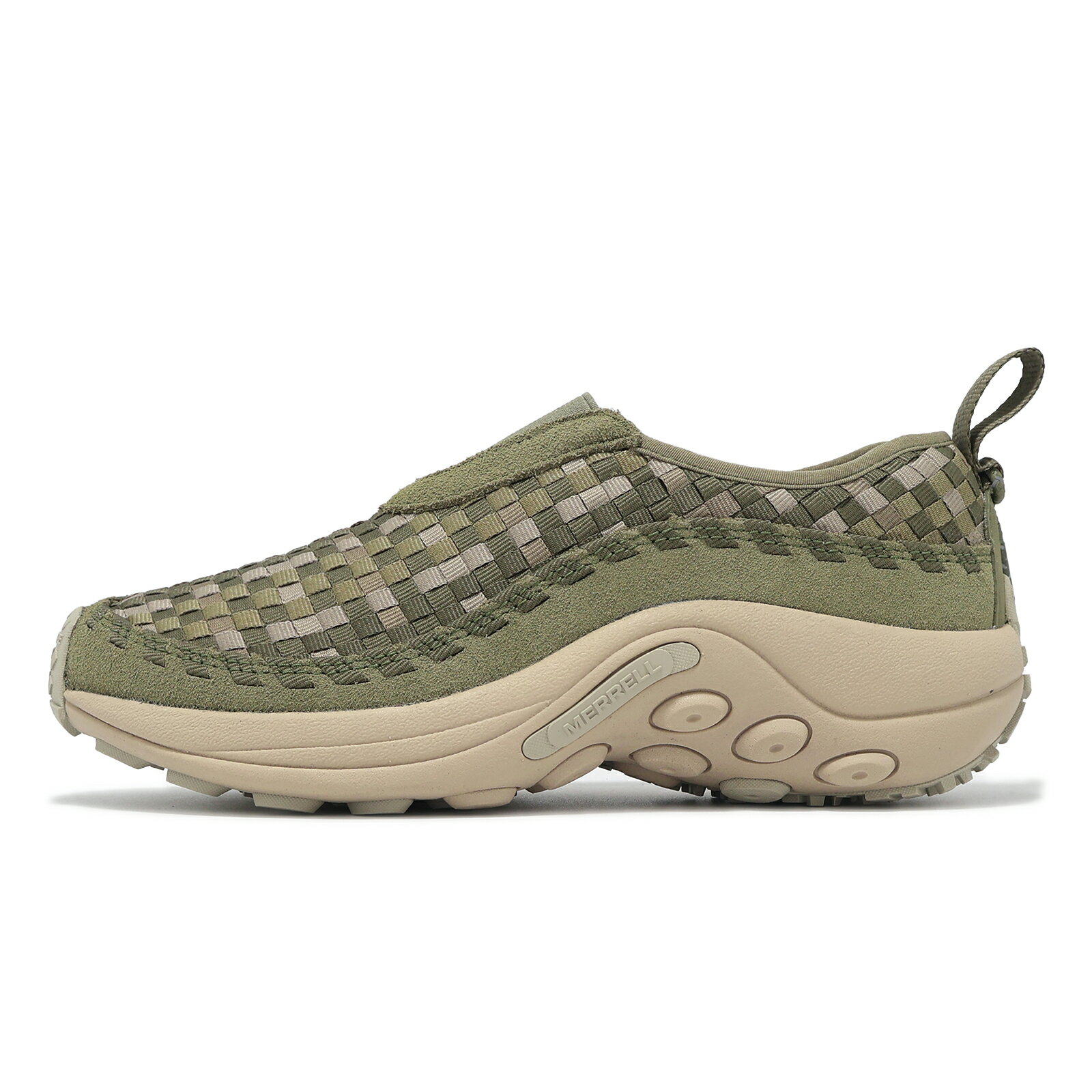 Merrell 休閒鞋 Jungle Moc EVO Woven SE 1TRL 女鞋 綠 編織 麂皮 懶人鞋 ML007676