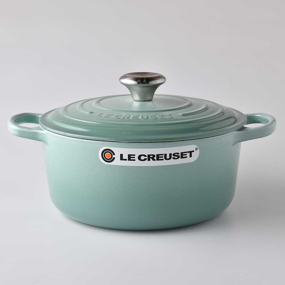 法國LE CREUSET 琺瑯鑄鐵典藏圓鍋湯鍋燉鍋炒鍋24cm 4.2L 悠然綠法國製