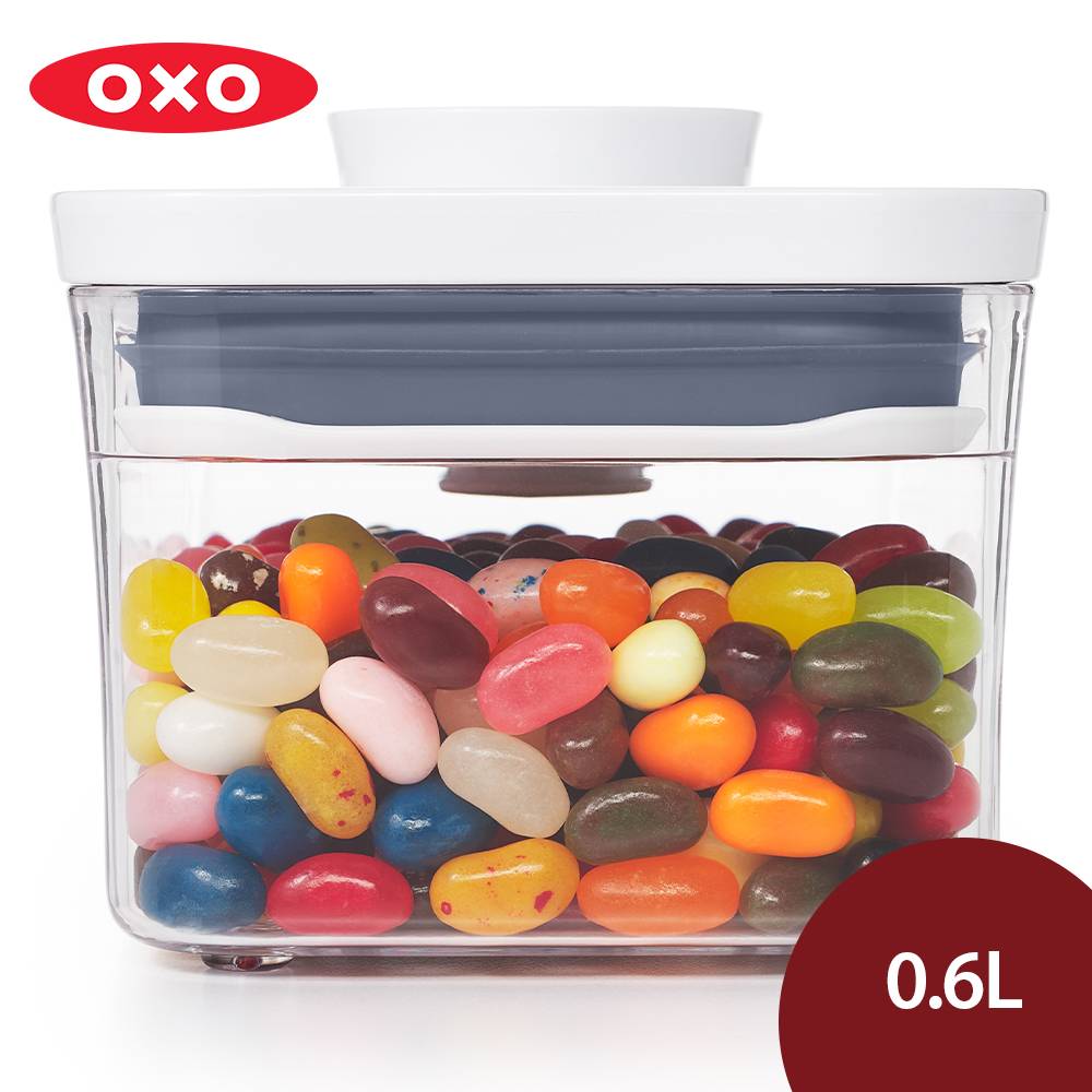 美國 OXO POP 長方按壓保鮮盒 保鮮罐 收納罐 儲物罐 密封罐 0.6L【$199超取免運】