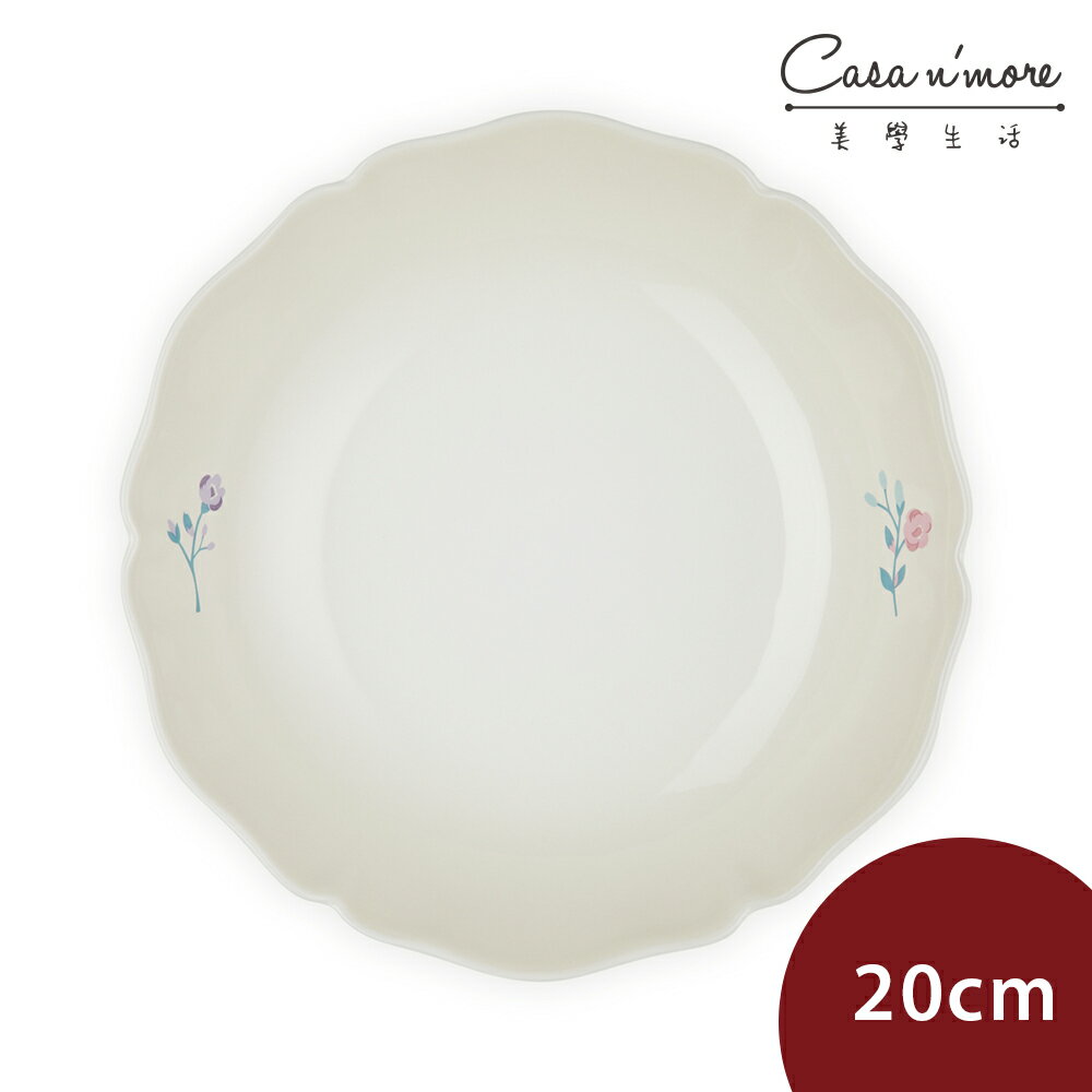 Le Creuset 南法花語系列 凡爾賽花園 不規則圓形深盤 盛菜盤 餐盤 20cm 蛋白霜