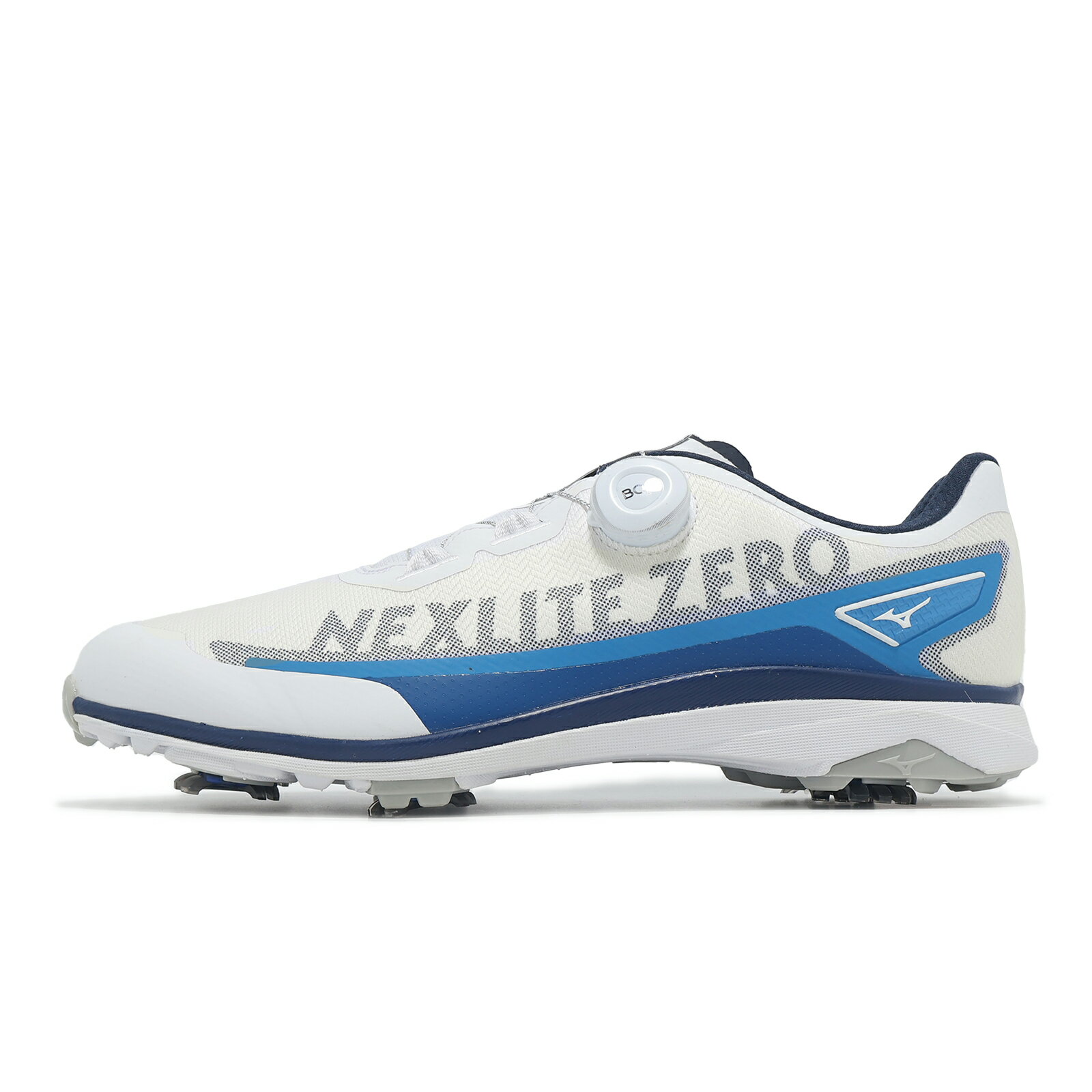 Mizuno 美津濃 高爾夫球鞋 Nexlite Zero IG Boa 3E 男鞋 寬楦 白 藍 旋鈕 輕量 美津濃