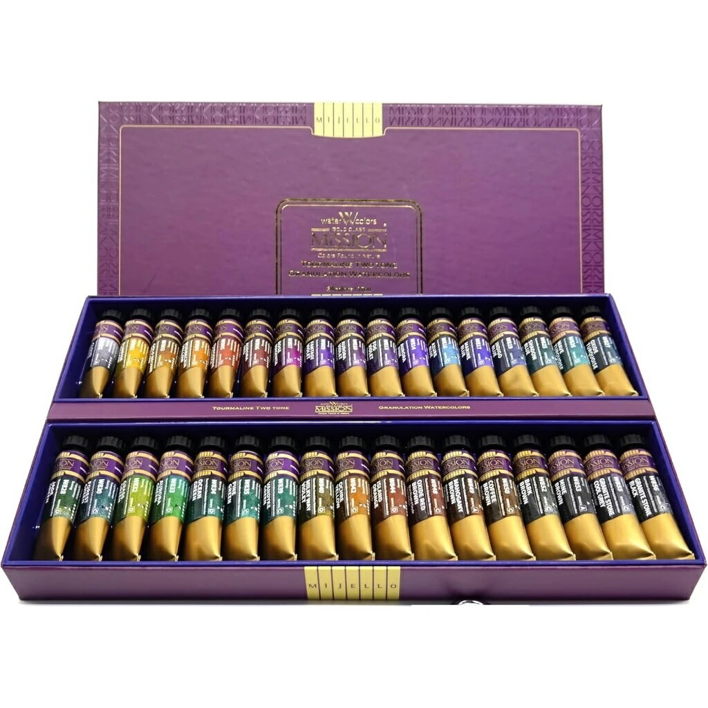 韓國 MIJELLO 美捷樂 MISSION 雙色 沉澱色水彩15ml/34盒裝【領券滿額再折千8/31止】