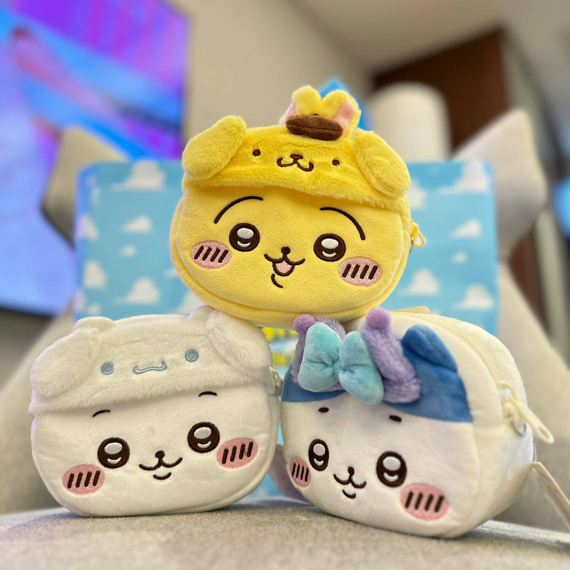 chiikawa卡通毛絨可愛烏薩奇吉伊ccd相機包 衛生棉包小化妝包【Snowbelle優選】