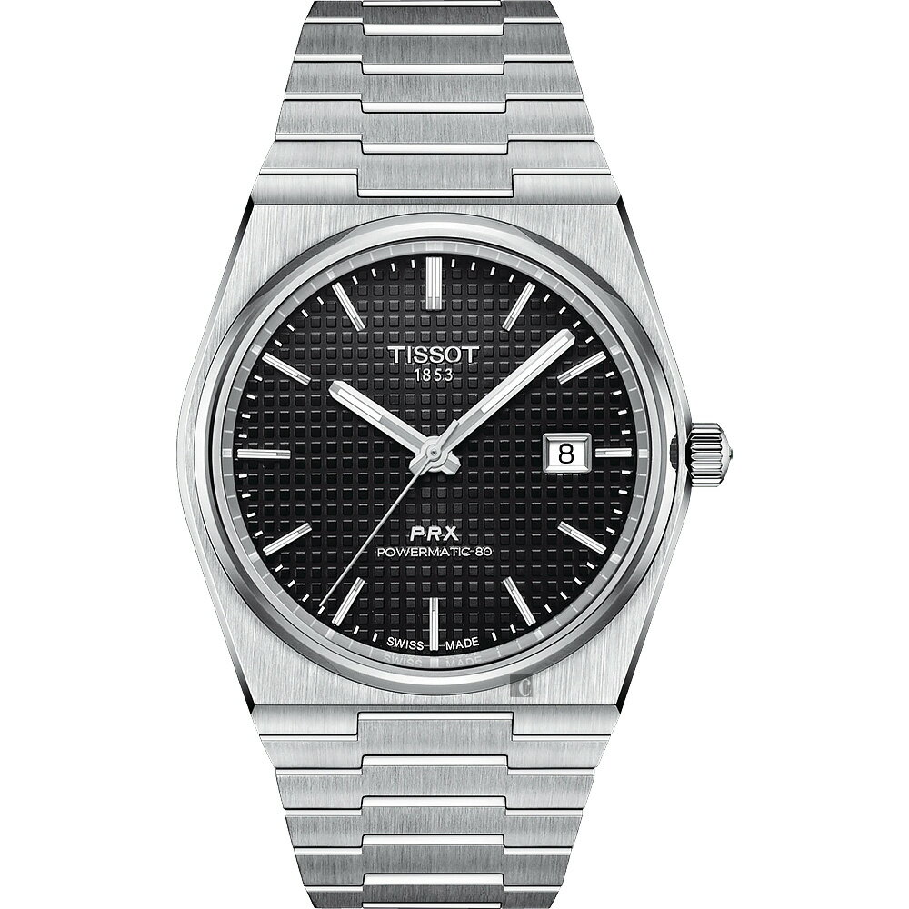 樂天卡滿5千回饋10%｜TISSOT 天梭錶 PRX 40 205 復古新浪潮時尚機械男錶 T1374071105100-40mm-黑面鋼帶★11月限定★