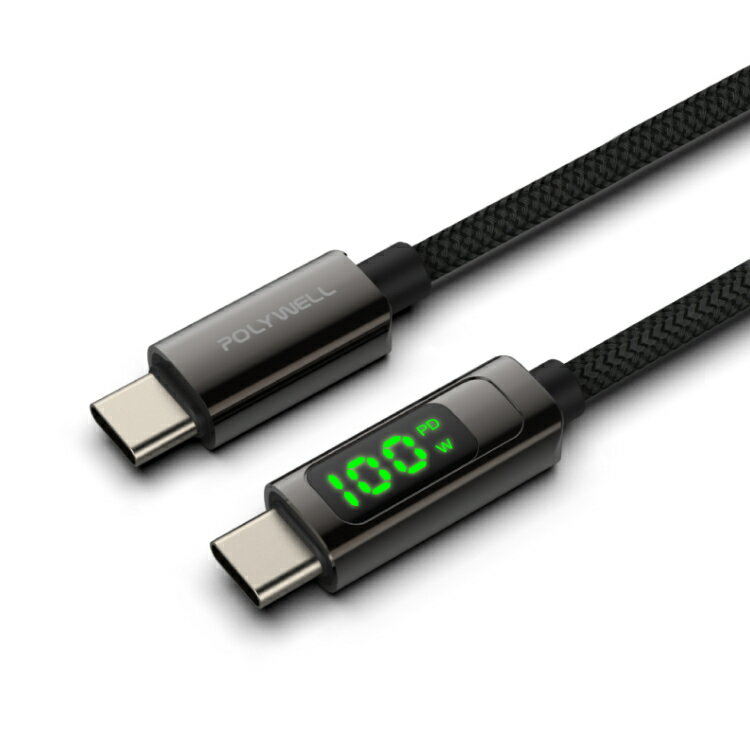 【超取免運】USB Type-C To C 100W 數位顯示PD快充線 1米 2米 適用 傳輸線 快速充電線