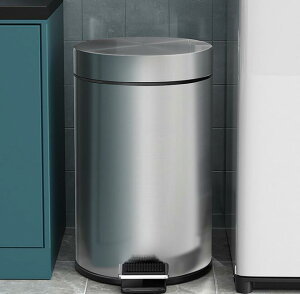 不銹鋼垃圾桶家用帶蓋廚房腳踩大號防臭客廳高檔廁所衛生間