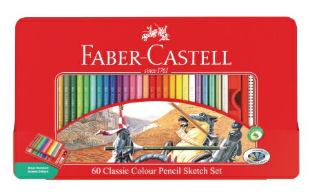 FABER-CASTELL油性色鉛筆60色/鐵盒115893