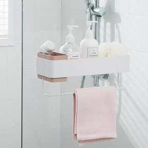 創意衛浴壁掛收納盒無痕貼浴室免打孔置物架毛巾架抹布架化妝用品