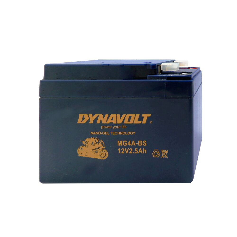 【DYNAVOLT 藍騎士】MG4A-BS - 12V 2.5Ah - 機車奈米膠體電池/電瓶/二輪重機電池 - 與YUASA湯淺YT4A-BS同規格，與GS統力GT4A-BS同規格