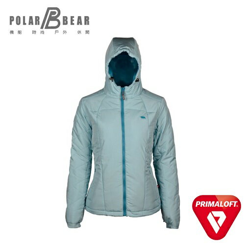 【POLAR BEAR】女美國PRIMALOFT科技羽絨連帽保暖外套