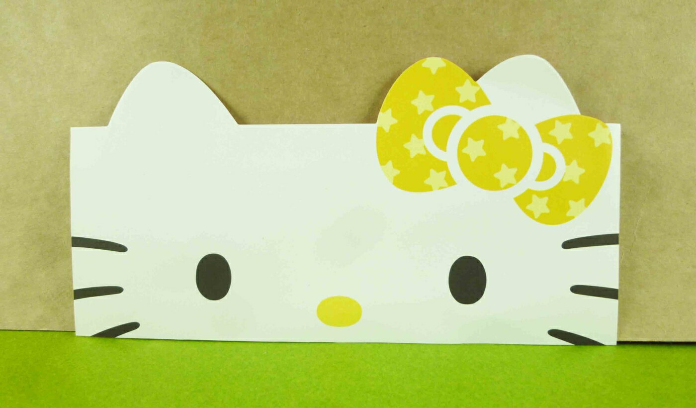 【震撼精品百貨】Hello Kitty 凱蒂貓 頭型卡片-黃星星 震撼日式精品百貨