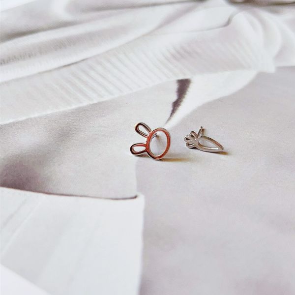 現貨專區｜萌萌小兔午茶時光耳環-微光銀(BPE65-s)｜送禮精選店家★Reyna jewelry 女王飾品