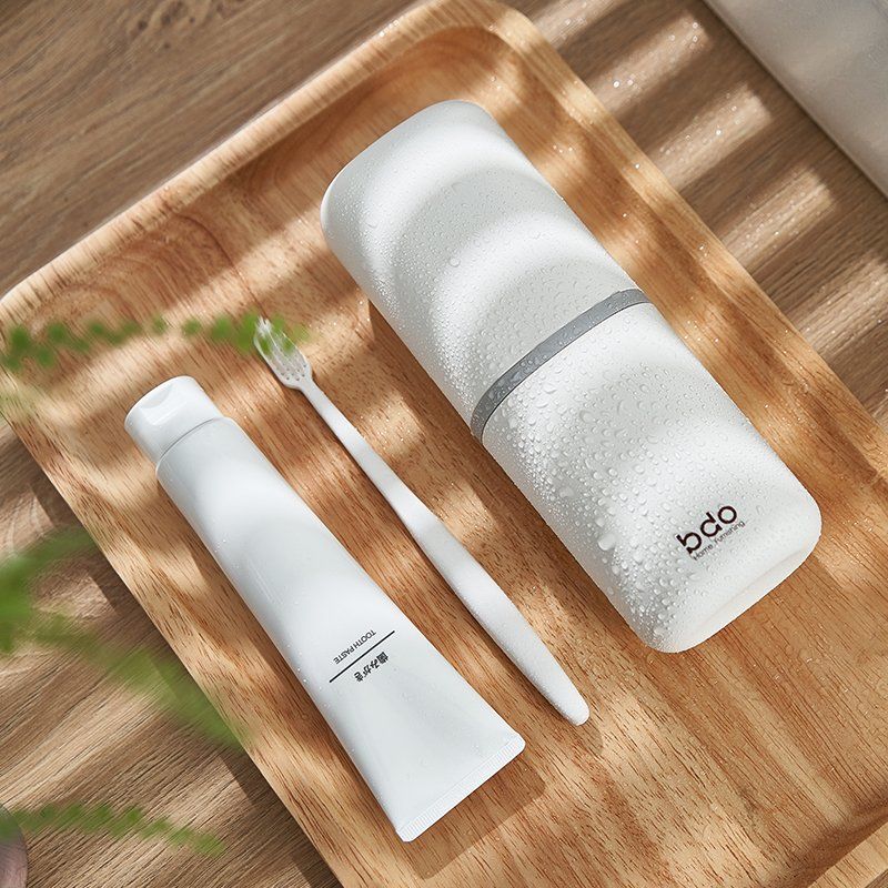 bdo旅行牙刷盒便攜塑膠帶蓋洗漱口杯刷牙杯套裝牙缸簡約情侶牙桶