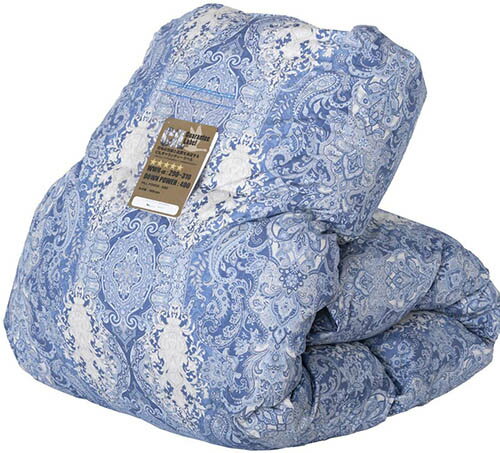 TANCE GEN【日本代購】羽絨被 白鴨絨93% 400dp 1.2kg 除臭抗菌日本製 - 花紋藍色