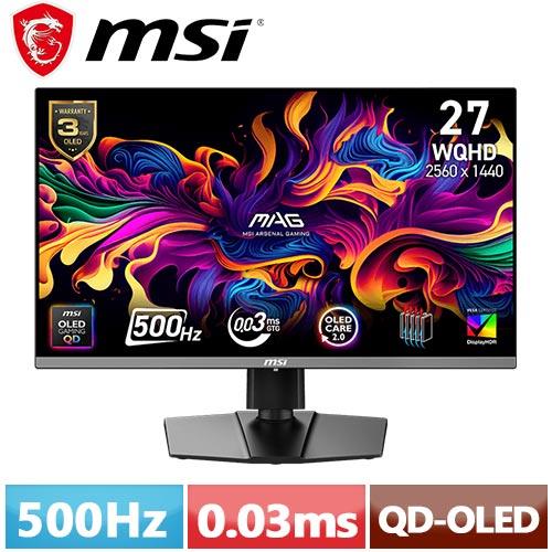 MSI微星 27型 MAG 272QP QD-OLED X50 電競螢幕
