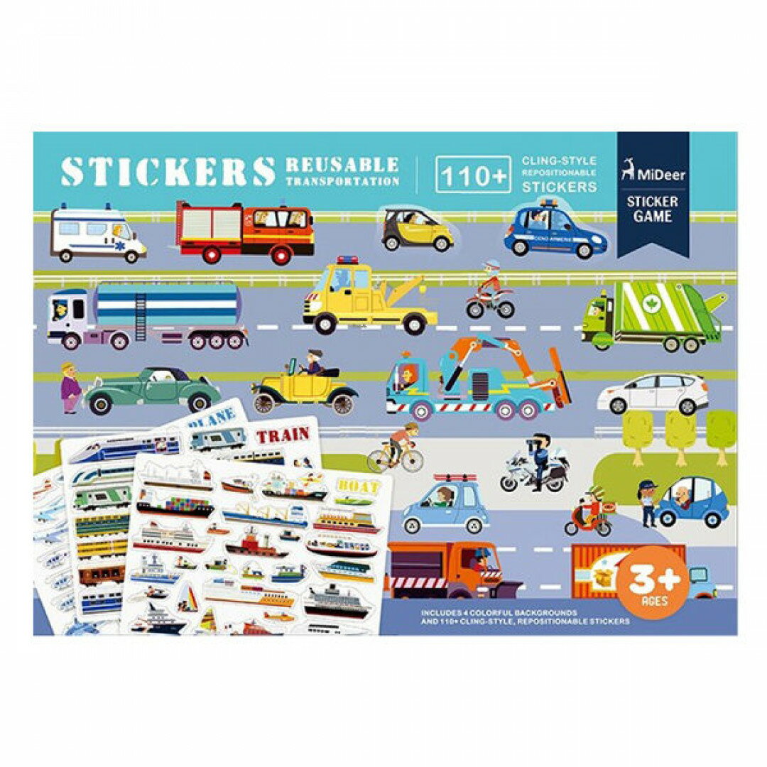 《MiDeer》靜電場景貼紙 - 交通主題 東喬精品百貨