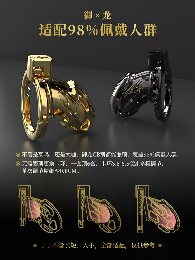 【台灣公司 超低價】索跡cb鎖男用金屬貞操鎖偽娘陰莖jj情趣貞潔鎖sm戒擼眼鏡蛇禁欲器 2