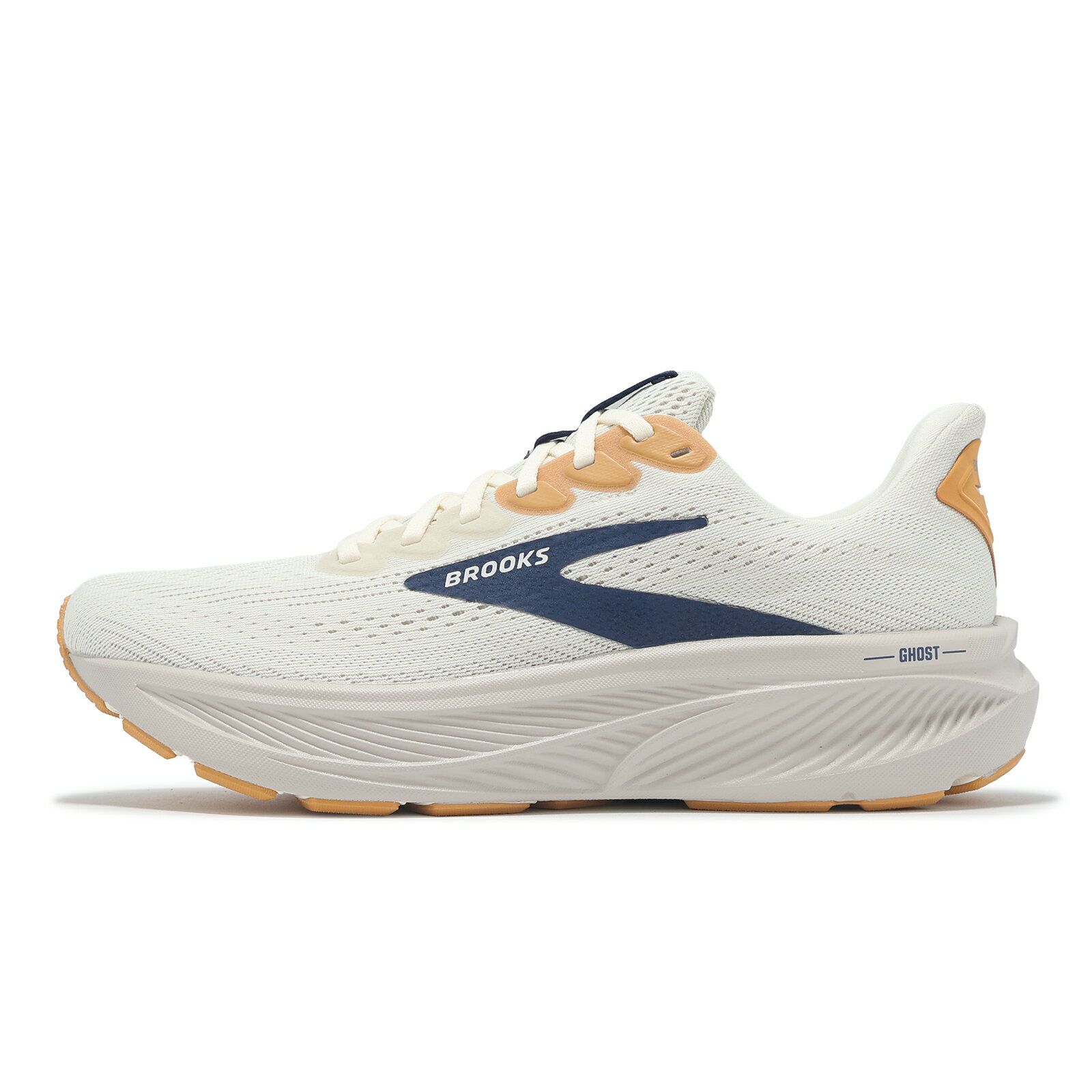 Brooks 慢跑鞋 Ghost 17  男鞋 米 藍 魔鬼系列 緩衝 避震 運動鞋 1104421D174
