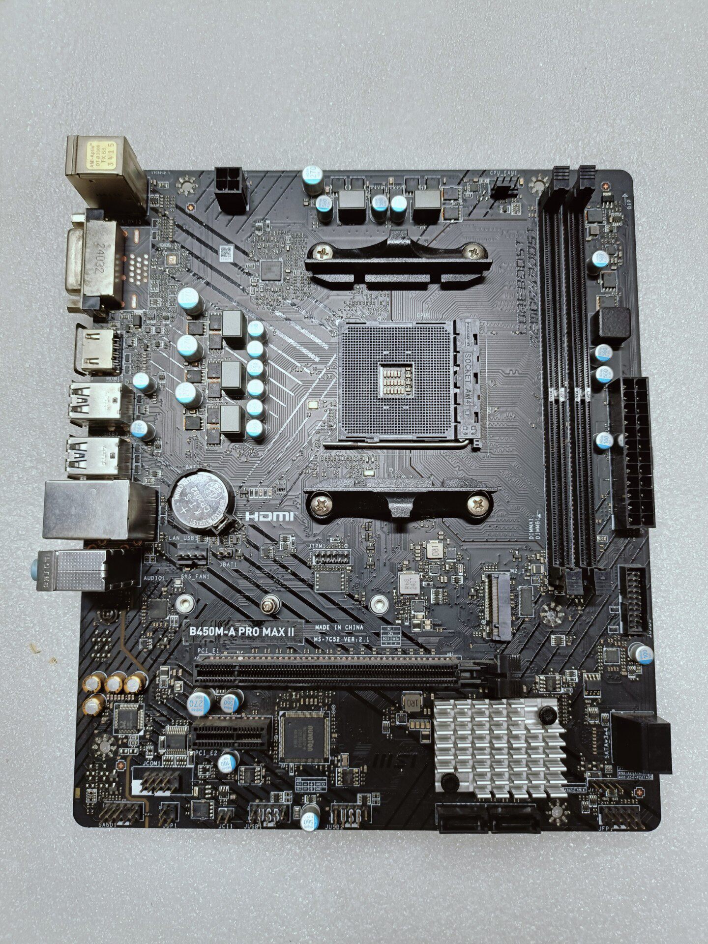 微星B450M-A PRO MAX II主機板 AMD AM4插槽 拆機板 附擋板 電腦DIY升級首選