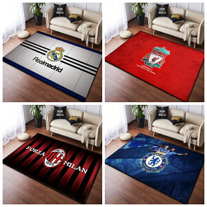 創意曼聯皇馬AC米蘭足球俱樂部標志地毯潮牌客廳臥室床邊墊可定制