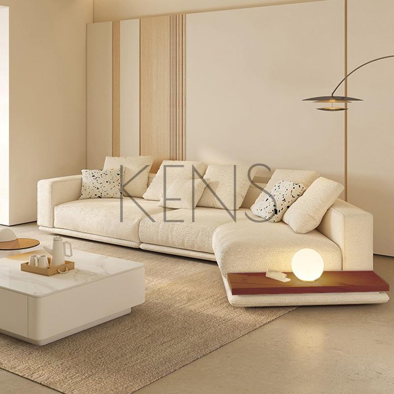 【KENS】沙發 沙發椅 意式極簡地平線沙發現代簡約大戶型客廳別墅異形轉角棉麻布藝沙發