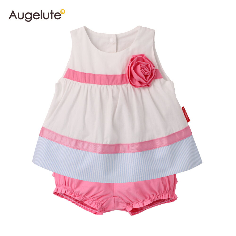 Augelute Baby 無袖梭織甜美上衣裙+短褲 2件套 61154