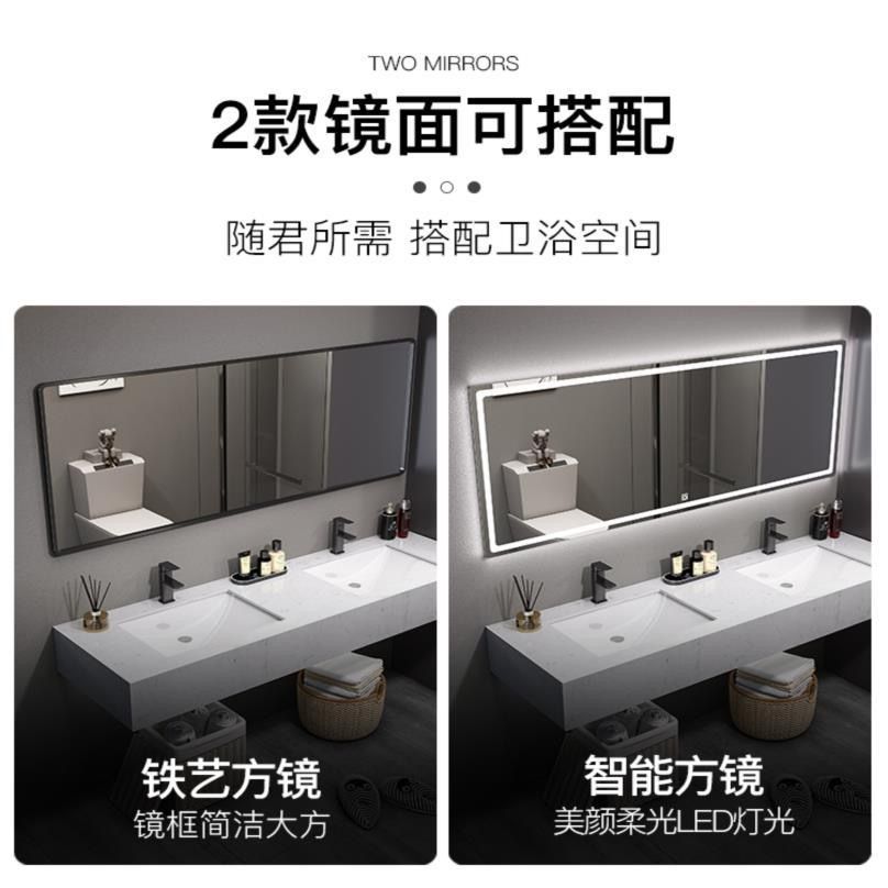 【台灣公司 超低價】大理石一體式雙盆洗手臺浴室組合洗手盆一體衛生間雙槽洗手臺 7