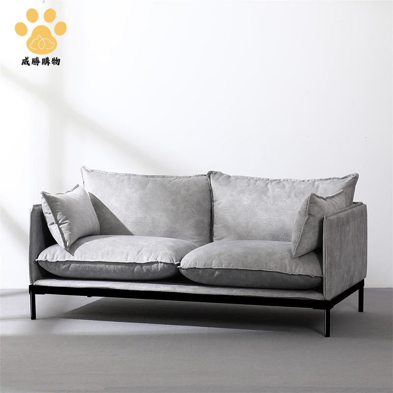 公寓布藝沙發小戶型臥室雙人現代簡約出租房服裝店客廳小沙發G9/19