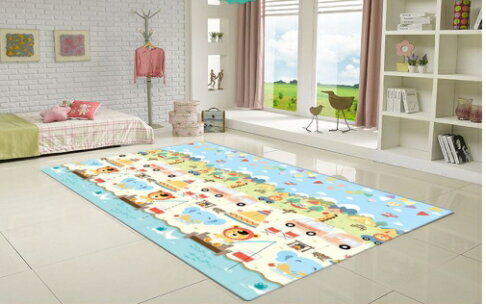 【淘氣寶寶】韓國 PROBY 波比 無毒超厚地墊/無毒地墊/爬行墊/遊戲墊*好朋友渡假趣 II【XL】【180寬*270長*2.2厚】 0