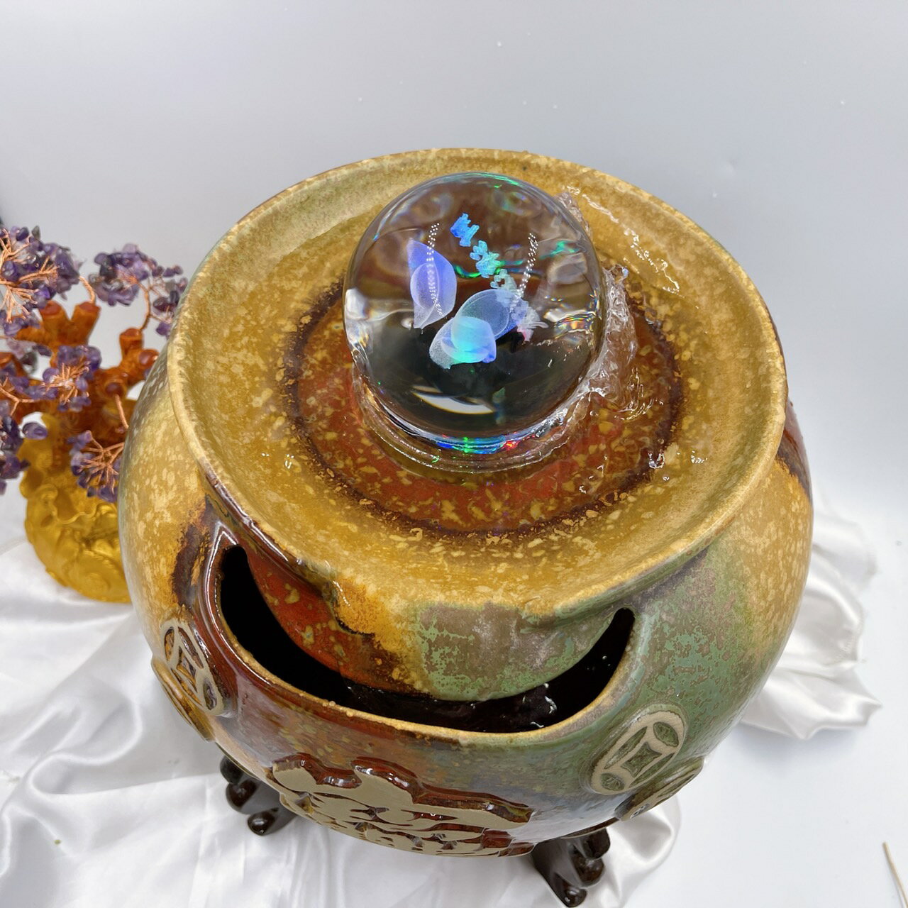 Sweet Heart 田芯開運精選 💯台灣現貨 MIT鶯歌 陶瓷 五行 招財進寶 時來運轉 流水 盆 (大水琴) 4