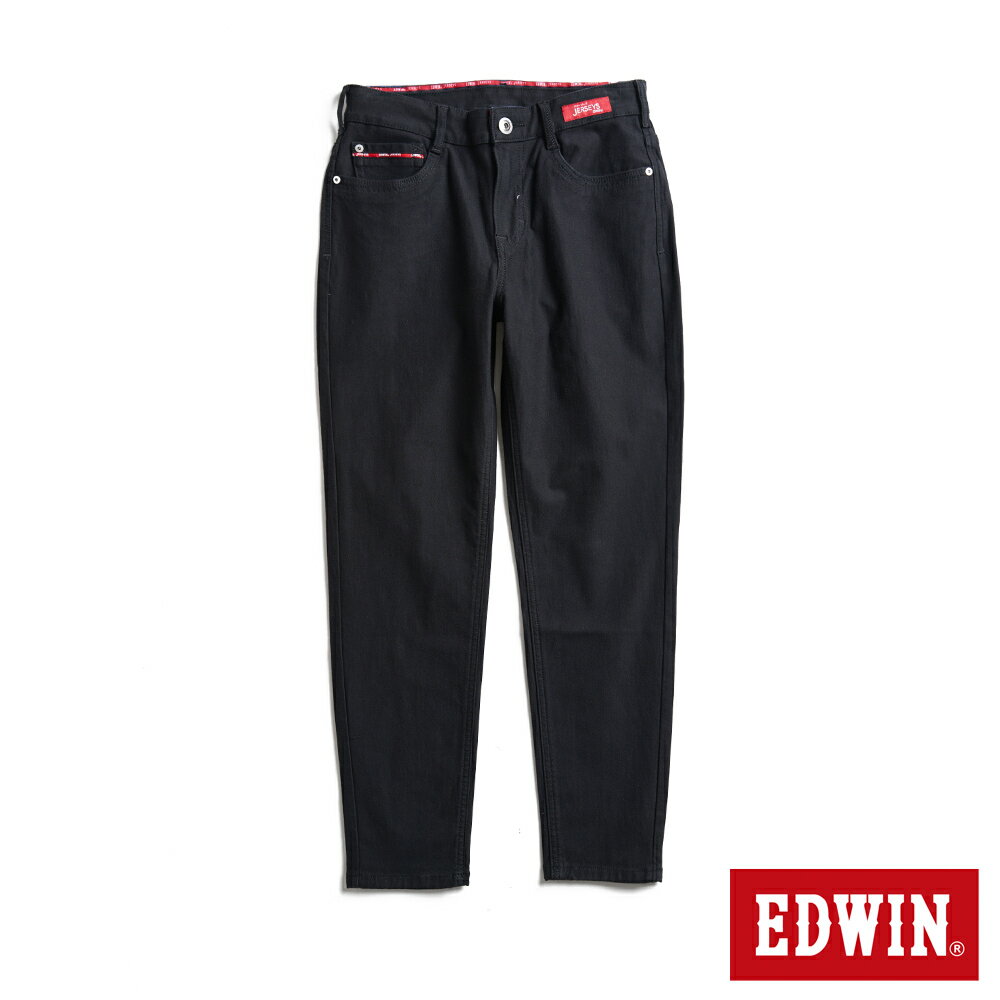 EDWIN 東京紅360°迦績彈力機能錐形牛仔褲-女款 黑色